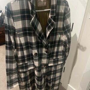 We The Free Checkered Jacket - Green and Cream